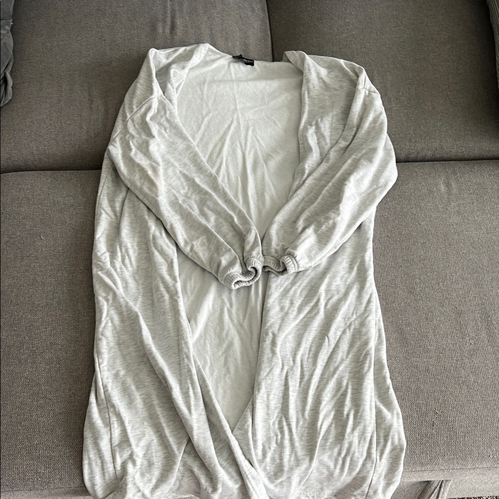 Kittenish Light Gray Open Cardigan
